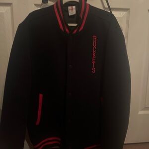 Rockets Black and Red Varsity Jacket